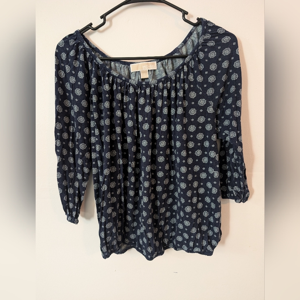Michael‎ Kors Scoop Neck Cropped Blouse